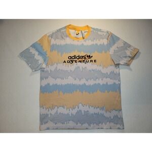 Adidas Adventure Iguana Lizard Tie Dye T-Shirt Tee Men's Size Medium Blue Orange